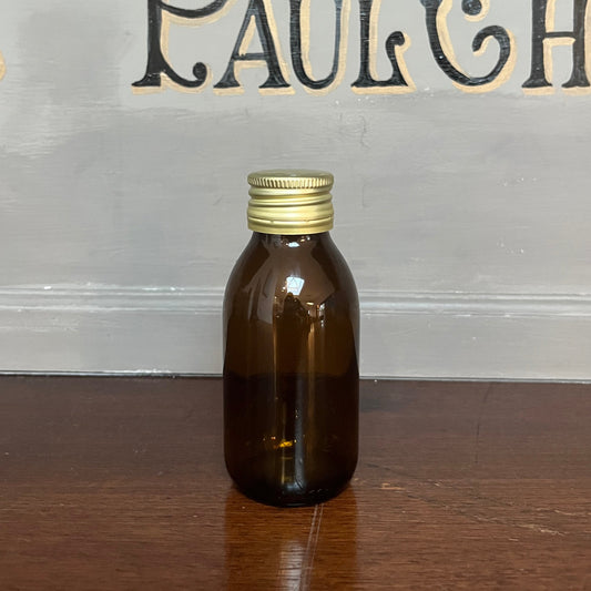 100ml Amber Sirop Bottle with Gold Screw top, pack of 104
