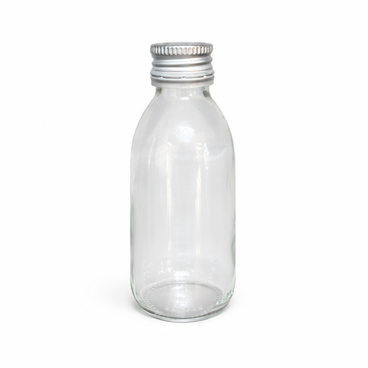 125ml Sirop Bottle with Silver Screw top, pack of 86